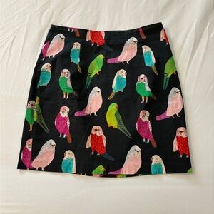 Gorman Monika Forsberg colorful budgie/parakeet pattern pencil skirt